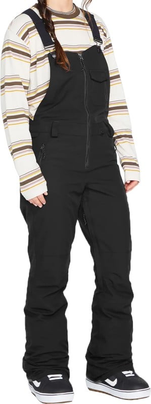 volcom women's swift bib overall pants (closeout) - black l