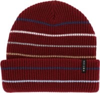 Autumn Multi Stripe Beanie - burgundy