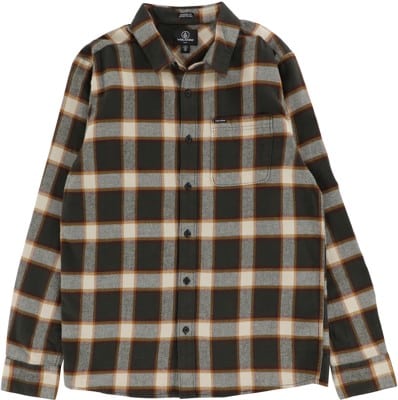 Volcom Caden Plaid Flannel Shirt - rinsed black - view large