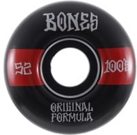 Bones 100's OG Formula V4 Wide Skateboard Wheels - black/red #14 (100a)