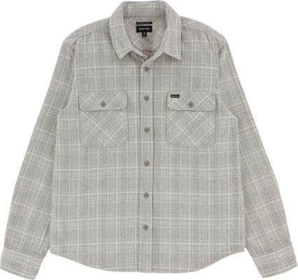 Brixton Bowery Heavyweight Flannel Shirt - heather grey/off white - view large