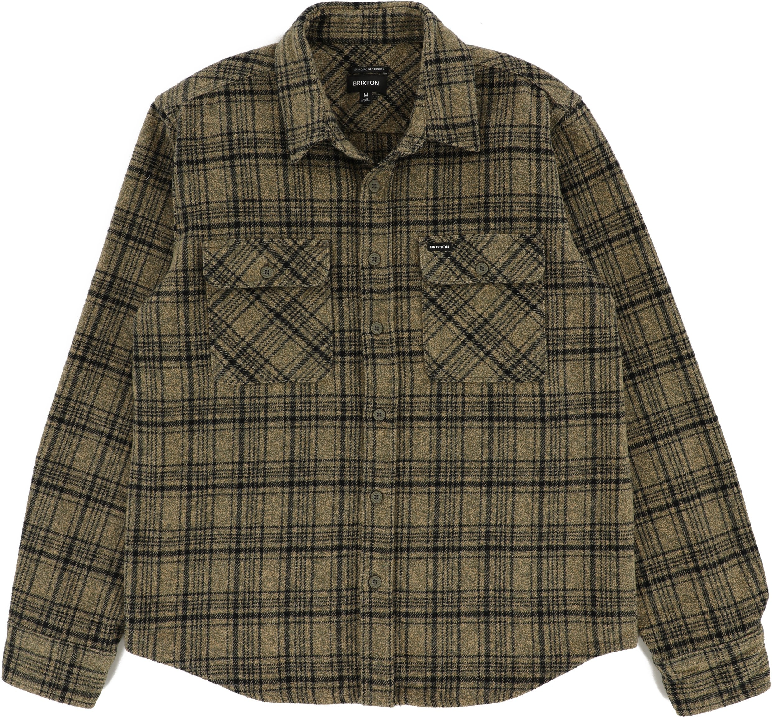 Brixton Bowery Heavyweight Flannel Shirt military olive/black Tactics