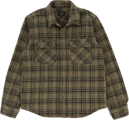 Brixton Bowery Heavyweight Flannel Shirt - military olive/black - view large