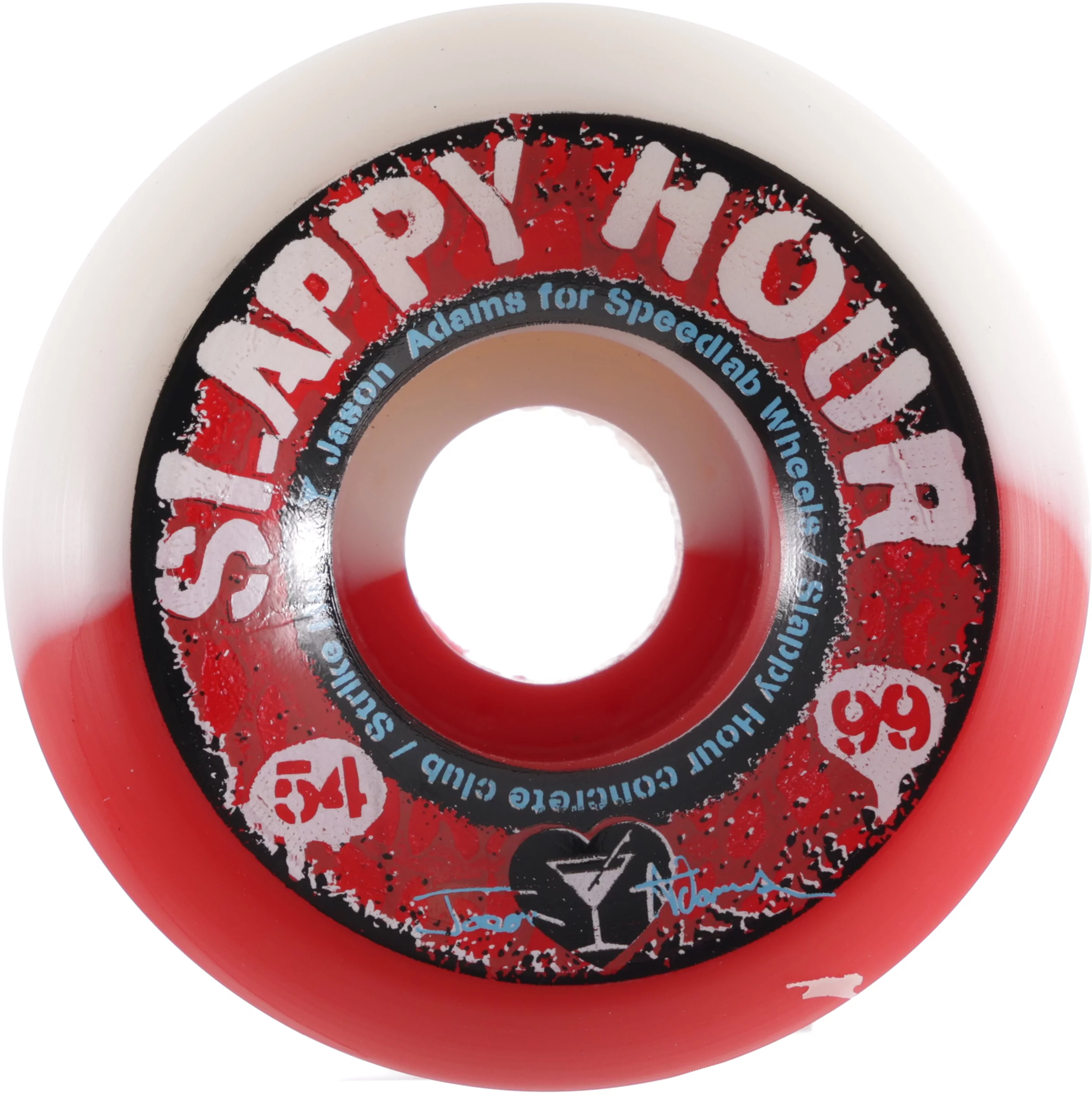 Speedlab Jason Adams Pro Slappy Hour Skateboard Wheels - white/red