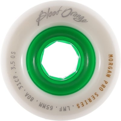 Blood Orange Morgan Pro Longboard Wheels - white/green core | Tactics