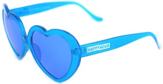 Happy Hour Heart Ons Sunglasses - clear blue glitter - view large
