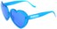 Happy Hour Heart Ons Sunglasses - clear blue glitter