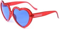 Happy Hour Heart Ons Sunglasses - red sparkle
