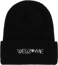 Welcome Omniscient Embroidered Cuff Beanie - black