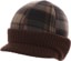 Coal Rockland Visor Beanie - brown plaid - detail