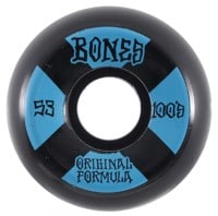 Bones 100's OG Formula V5 Sidecut Skateboard Wheels - black/blue #4 (100a)