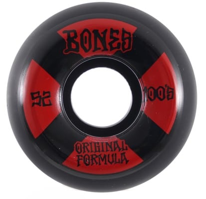 Bones 100's OG Formula V5 Sidecut Skateboard Wheels - black/red #4 (100a) - view large