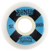 Bones 100's OG Formula V5 Sidecut Skateboard Wheels - white/blue #4 (100a)