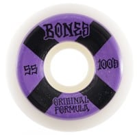 Bones 100's OG Formula V5 Sidecut Skateboard Wheels - white/purple #4 (100a)