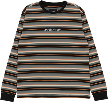 Welcome Surf Stripe Yarn-Dyed L/S T-Shirt - prune - view large