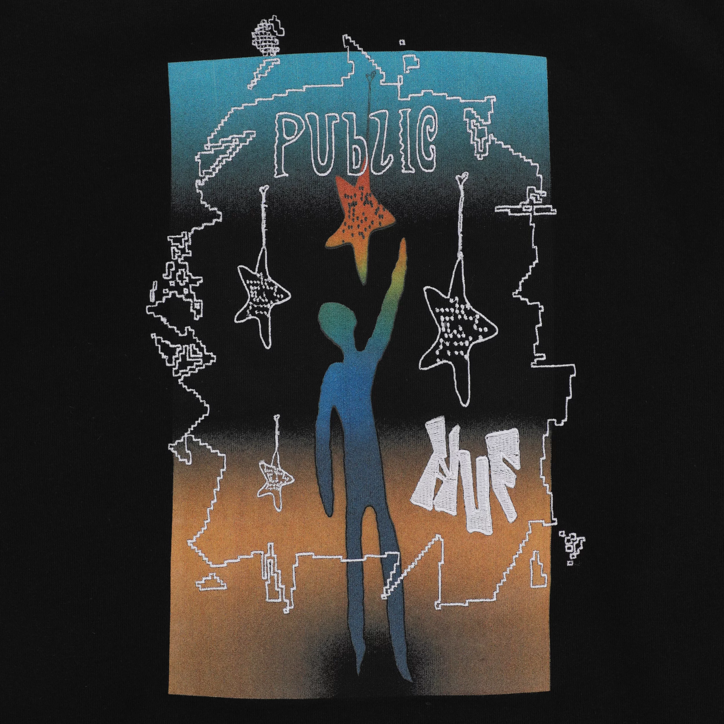 HUF Public Star Pullover Hoodie Black パーカー Public HUF x Public Star Hoodie - black | Tactics