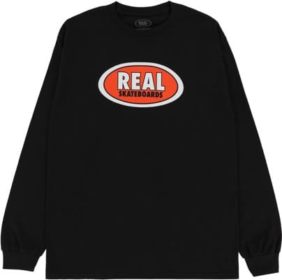 Real Oval L/S T-Shirt - black/orange - view large