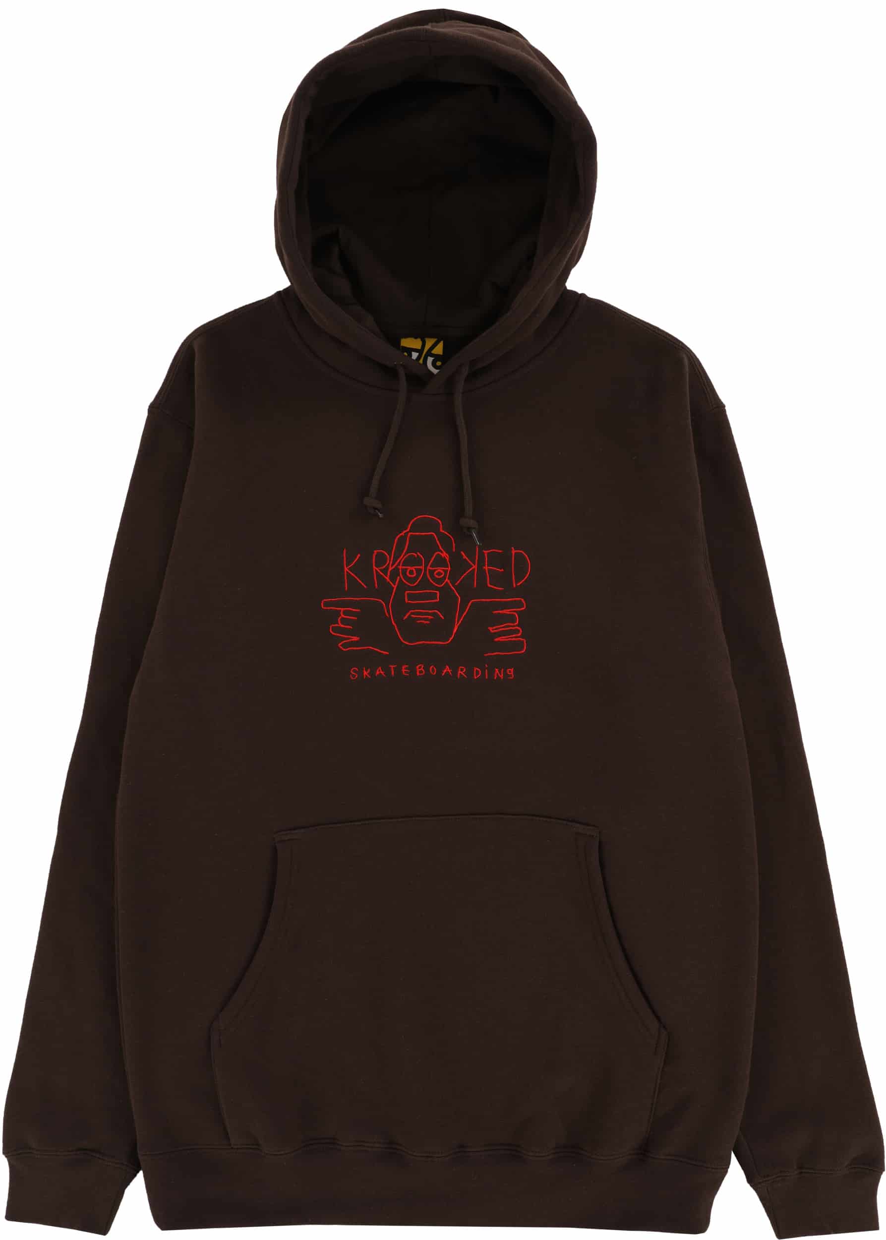 Krooked Arketype Raw Embroidered Hoodie - brown/red | Tactics