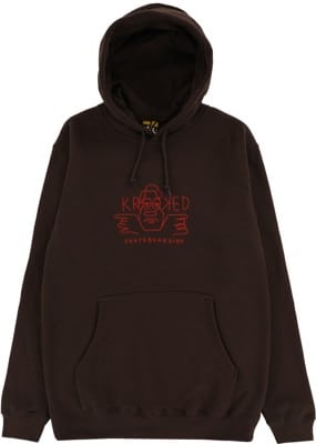 Krooked Arketype Raw Embroidered Hoodie - brown/red - view large