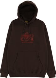 Krooked Arketype Raw Embroidered Hoodie - brown/red