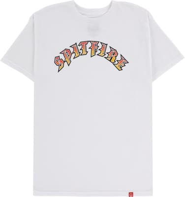 Spitfire Old E Fade Fill T-Shirt - white/red/gold - view large