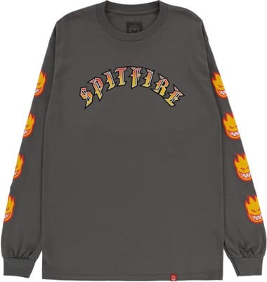 Spitfire Old E Bighead Fill Sleeve L/S T-Shirt - charcoal/gold/red - view large