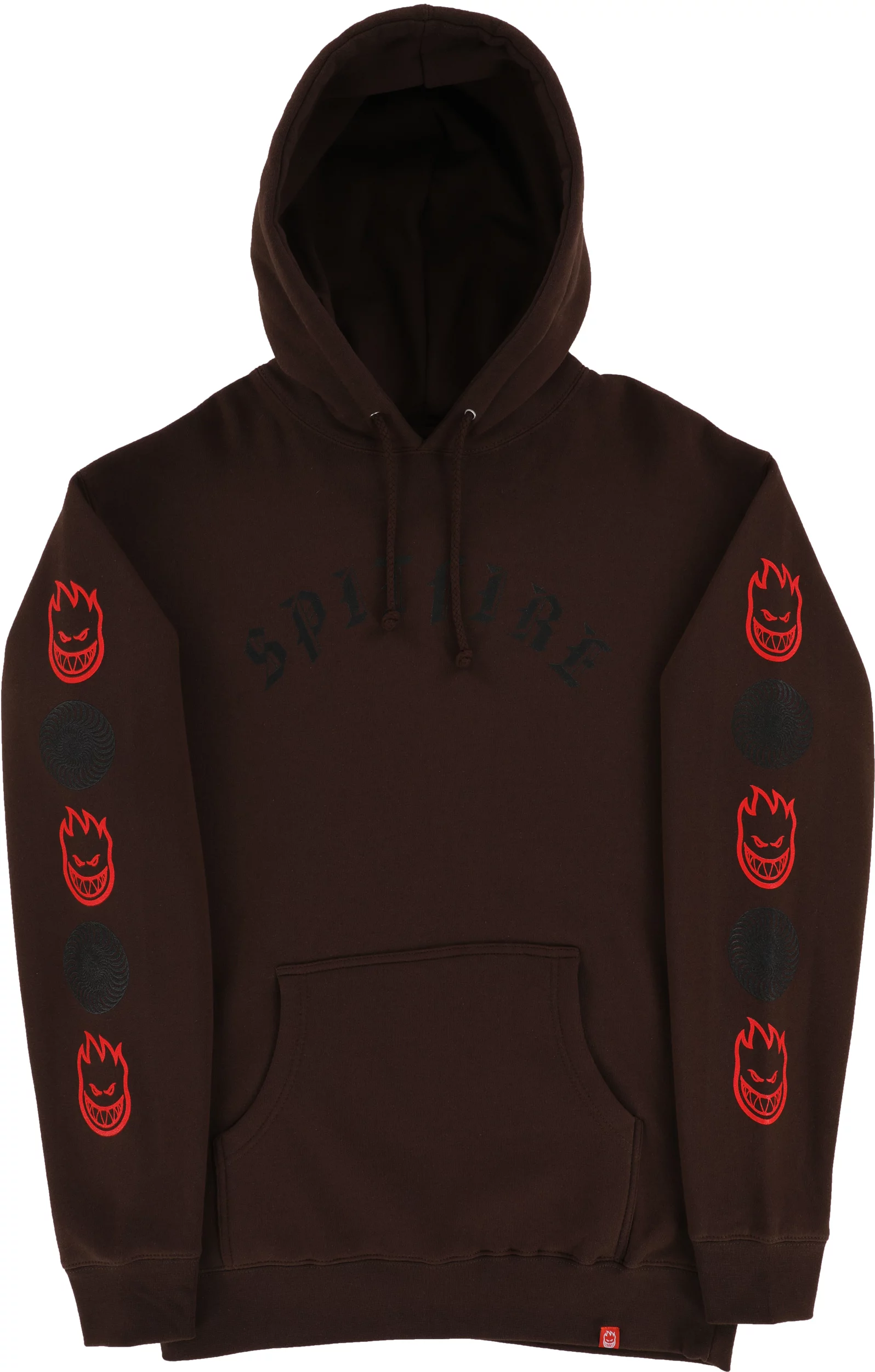 red hoodie brown