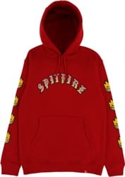 Spitfire Old E Bighead Fill Sleeve Hoodie - scarlet/gold