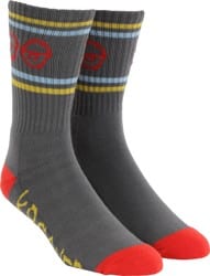 Krooked Eyes Sock - charcoal/blue/yellow/red