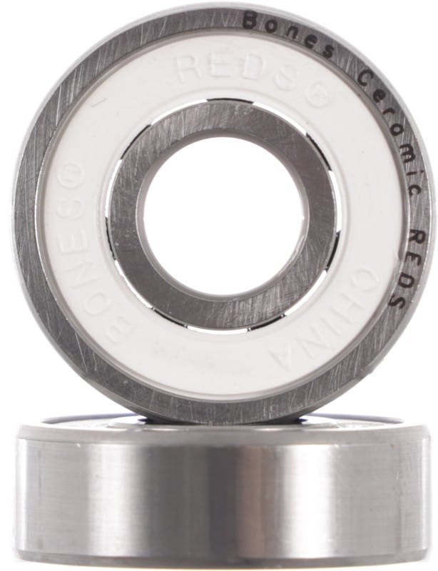 Bones Bearings Ceramic Super Reds Skateboard Bearings white Free