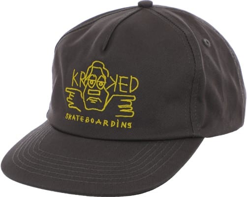 Krooked Arketype Raw Snapback Hat - charcoal/yellow - view large