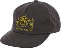 Krooked Arketype Raw Snapback Hat - charcoal/yellow