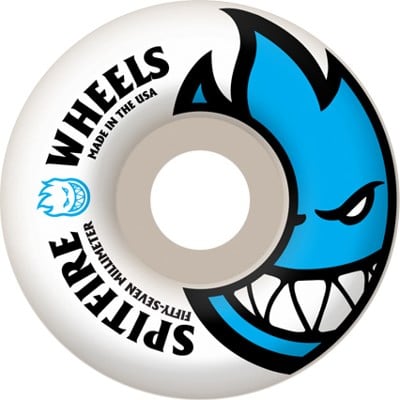 Spitfire Bighead Skateboard Wheels - white/cyan blue 57 (99d) - view large