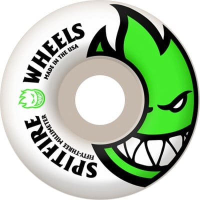 Spitfire Bighead Skateboard Wheels - white/green 53 (99d) - view large