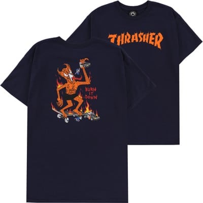 Thrasher Burn It Down T-Shirt - navy - view large