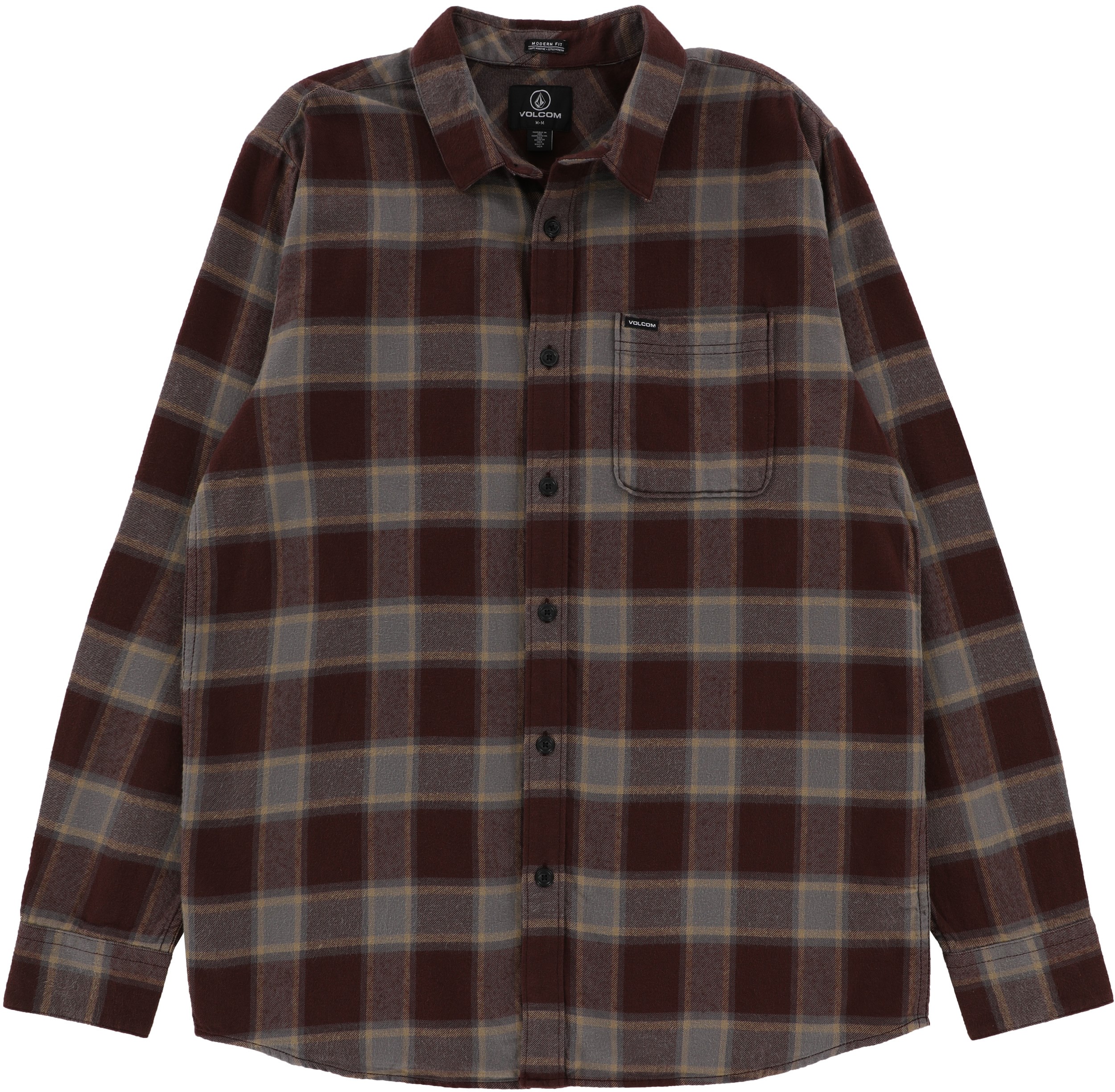 Volcom Caden Plaid Flannel Shirt - mahogany | Tactics