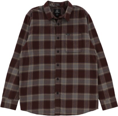 Volcom Caden Plaid Flannel Shirt - mahogany - view large