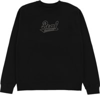 Real Team Script Emb Crew Sweatshirt - black