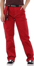 Dickies Women's Contrast Stitch Carpenter Pants - english red