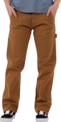 Dickies Women's Relaxed Straight Carpenter Duck Pants - rinsed brown duck - view large