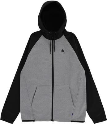 Burton Crown Weatherproof Fleece Full Zip Hoodie - gray heather/true black - view large