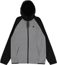 Burton Crown Weatherproof Fleece Full Zip Hoodie - gray heather/true black