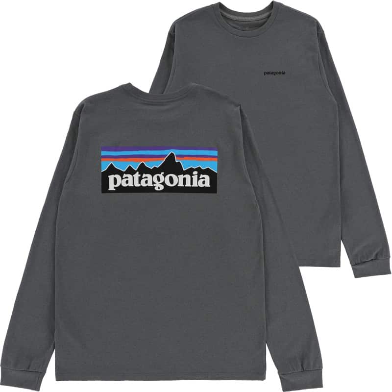 patagonia p-6 logo responsibili-tee l/s t-shirt - plume grey s