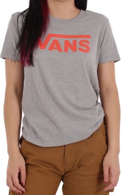 Vans Women's Flying V Crew T-Shirt - cement heather/hot coral - view large