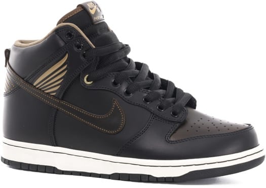 Nike SB Dunk High Pro SB - Quickstrike Skate Shoes - (pawnshop) black/black-metallic gold - view large