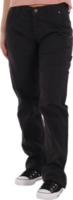 Dickies Women's Relaxed Straight Carpenter Duck Pants - rinsed black - view large