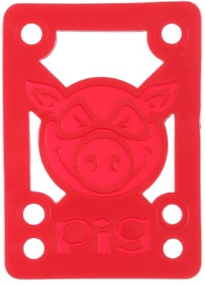 Pig Pile Shock Pad Skateboard Risers - clear red - view large
