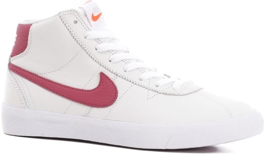 Nike SB Bruin High Skate Shoes - (orange label) white/sweet beet-white-sweet beet - view large