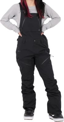 volcom women's elm stretch gore-tex bib overall pants - black l