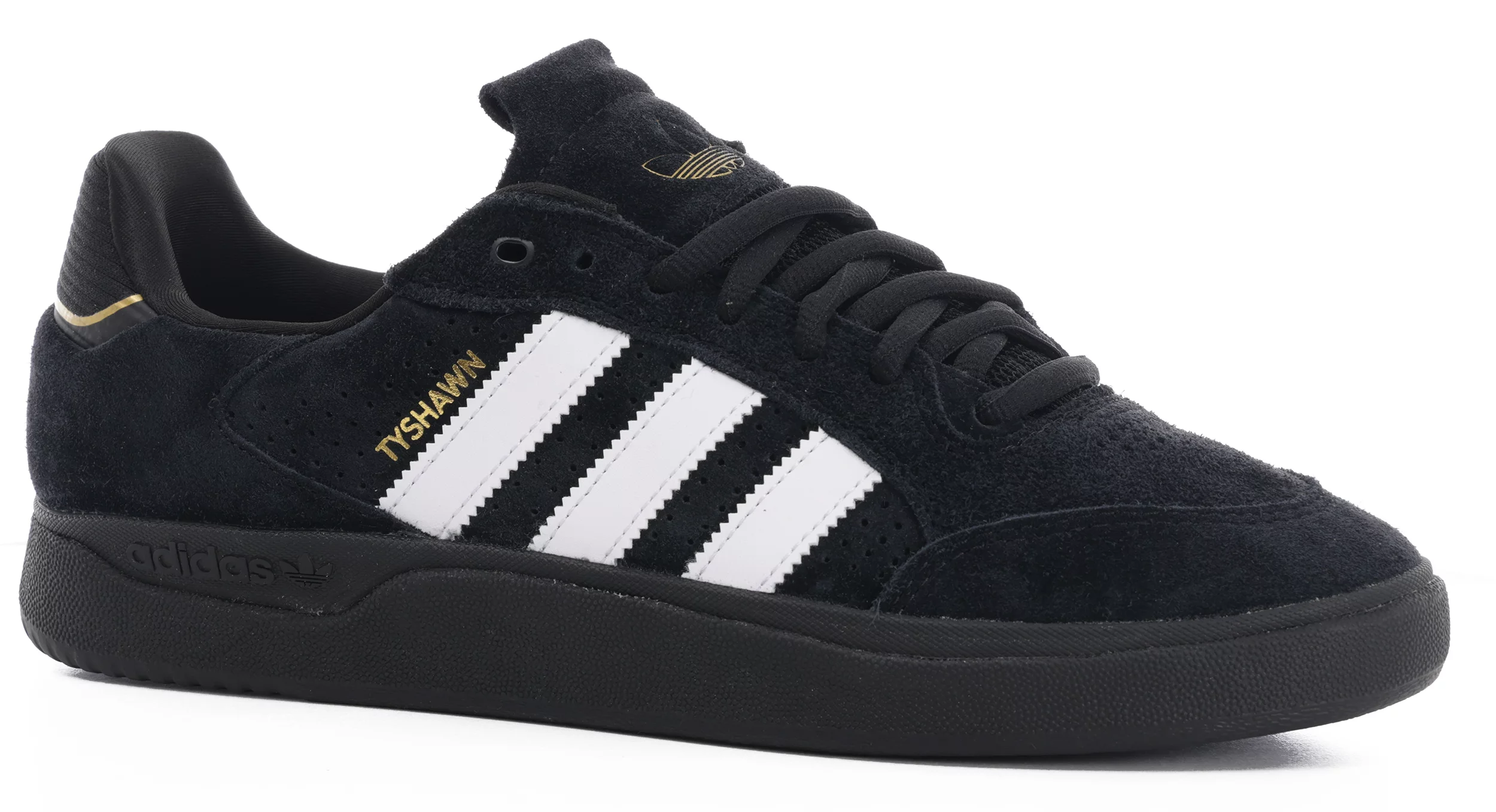 geweld groei ~ kant Adidas Tyshawn Low Skate Shoes - core black/footwear white/gold  metallic/black - Free Shipping | Tactics